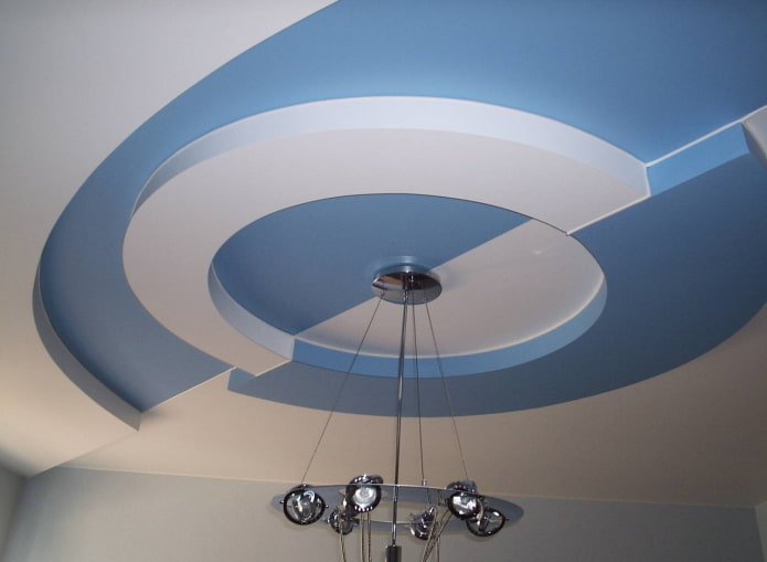 blue and white ceiling structure