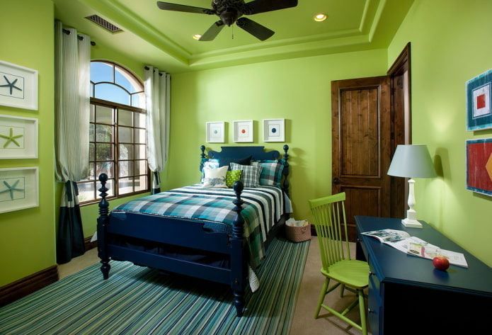 grüne Decke mit grünen Wänden
