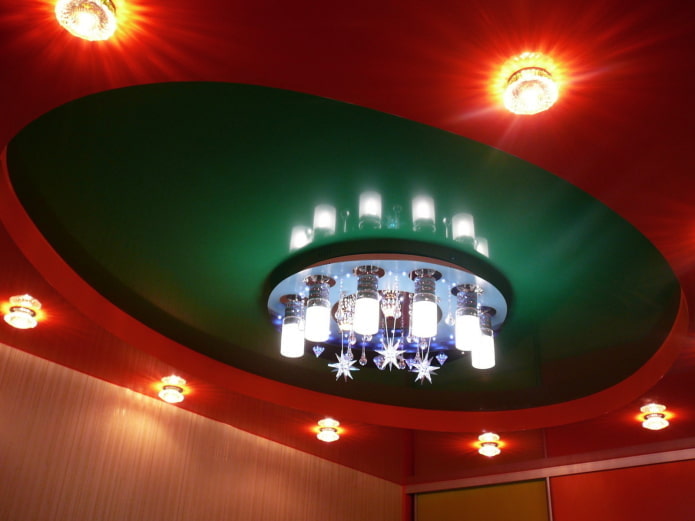red-green ceiling structure