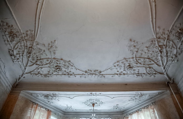 gray stucco ceiling