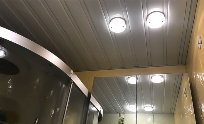 gray plastic ceiling panels