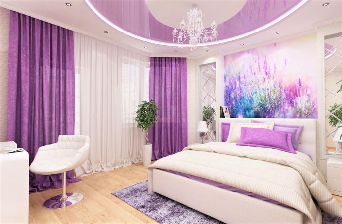 round lilac stretch ceiling