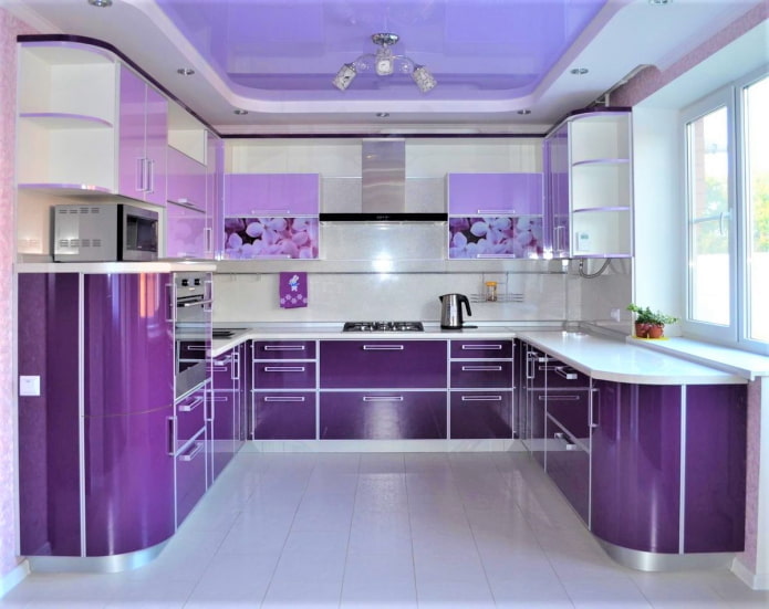 lavender ceiling in the kitchen