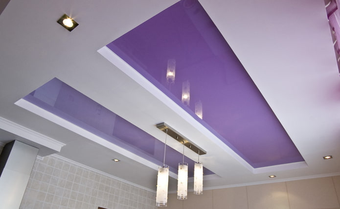 white and lilac ceiling