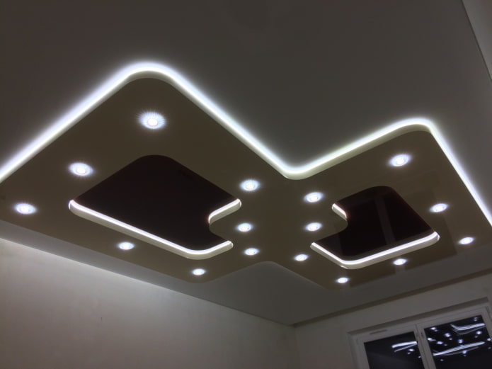 ceiling structure with contour lighting