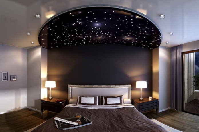 ceiling of the night sky in the interior