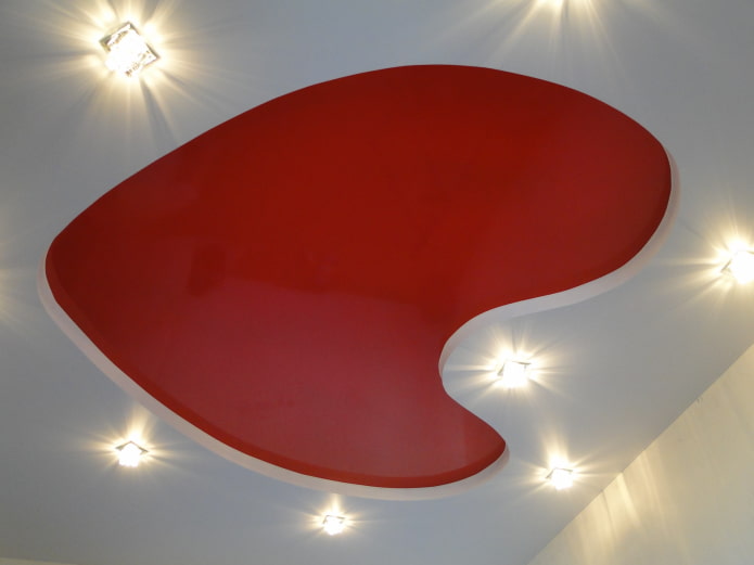 shaped ceiling structure in the shape of a heart