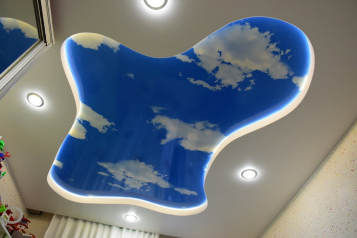 curly ceiling structure with photo printing
