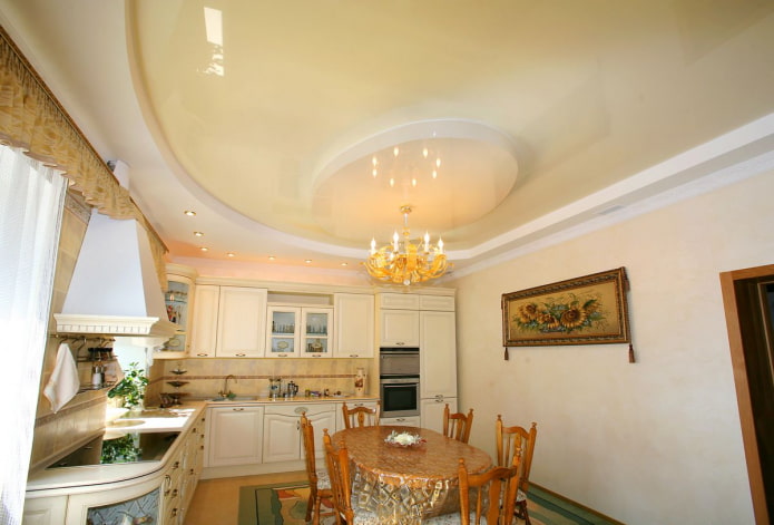 curly ceiling structure in the kitchen