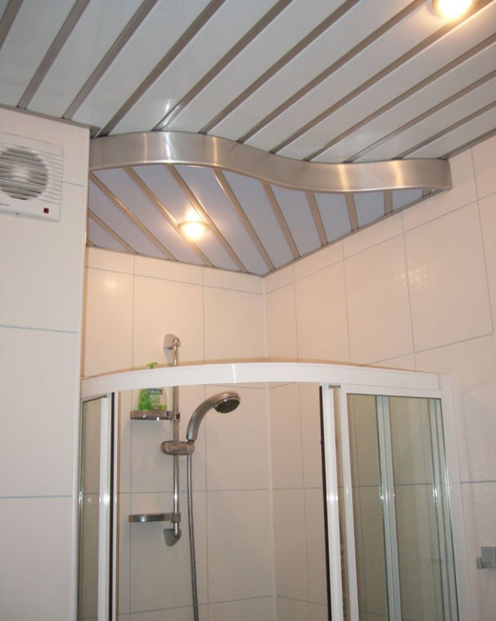 aluminum ceiling panels in bathroom