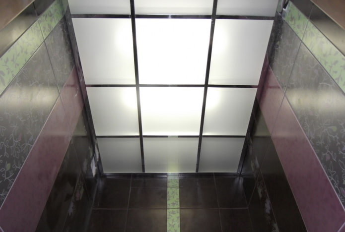 glass ceiling structure in the bathroom