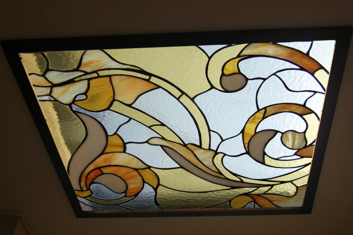 stained glass ceiling construction tiffany