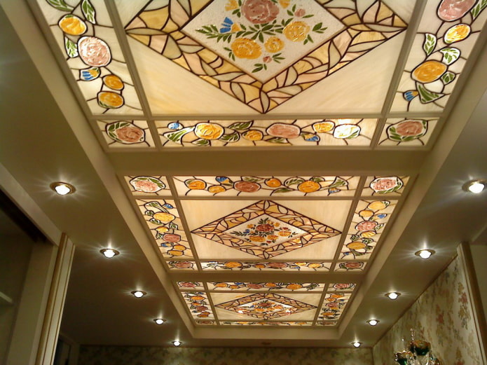 stained glass construction with edge lighting