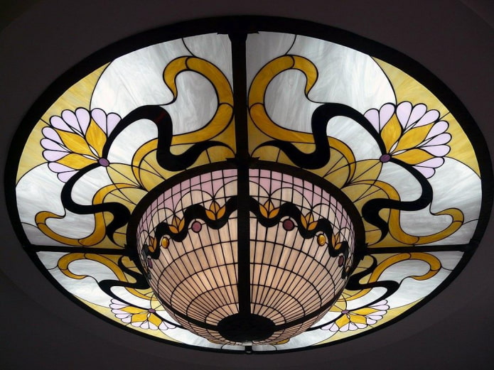stained glass ceiling structure