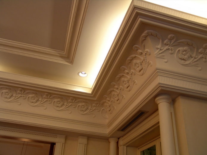 molded cornice on the ceiling