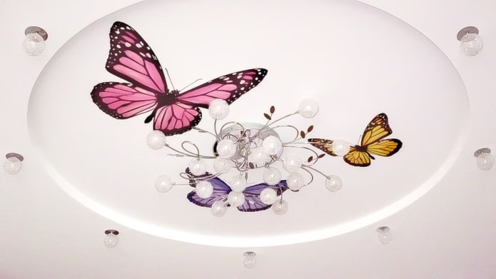 butterfly stickers on the ceiling