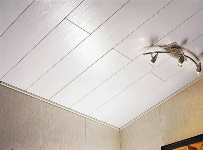 white laminate on the ceiling