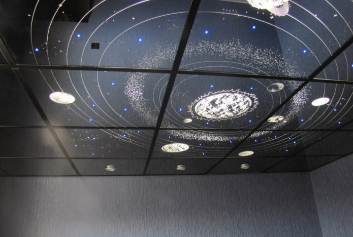 mirror ceiling structure starry sky