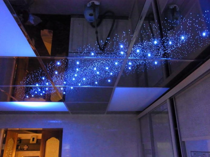 mirror ceiling structure starry sky