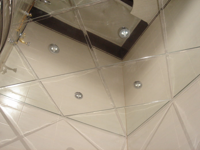 silver mirror ceiling construction