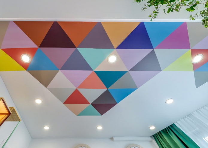 ceiling with geometric patterns