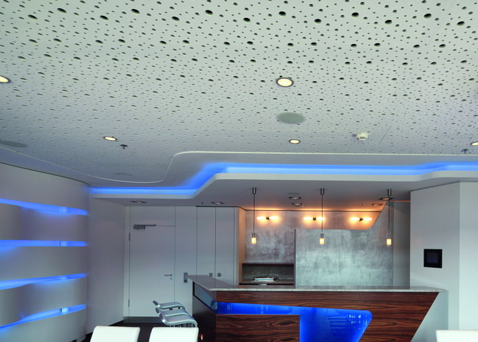 perforated ceiling in the interior