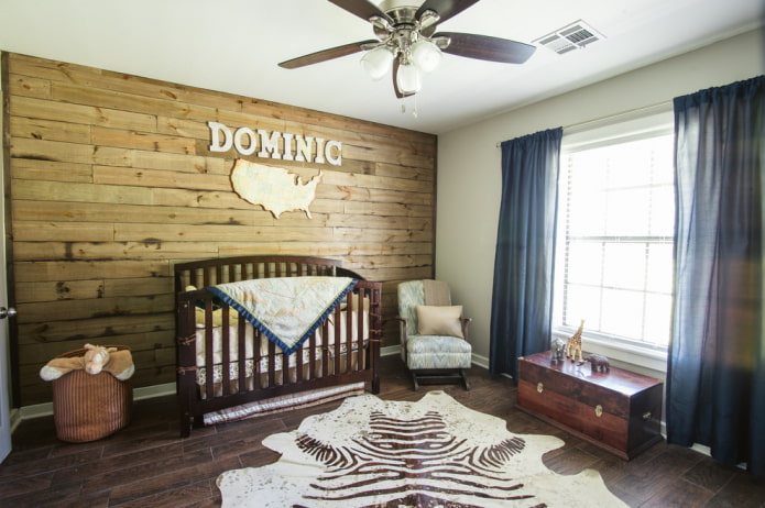 accent wall in the interior of the nursery