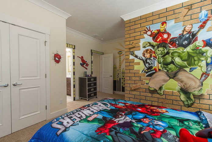 wall design in the nursery for a boy