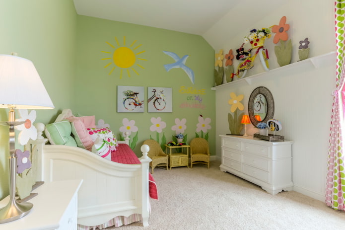 Wandgestaltung in einem kleinen Kinderzimmer