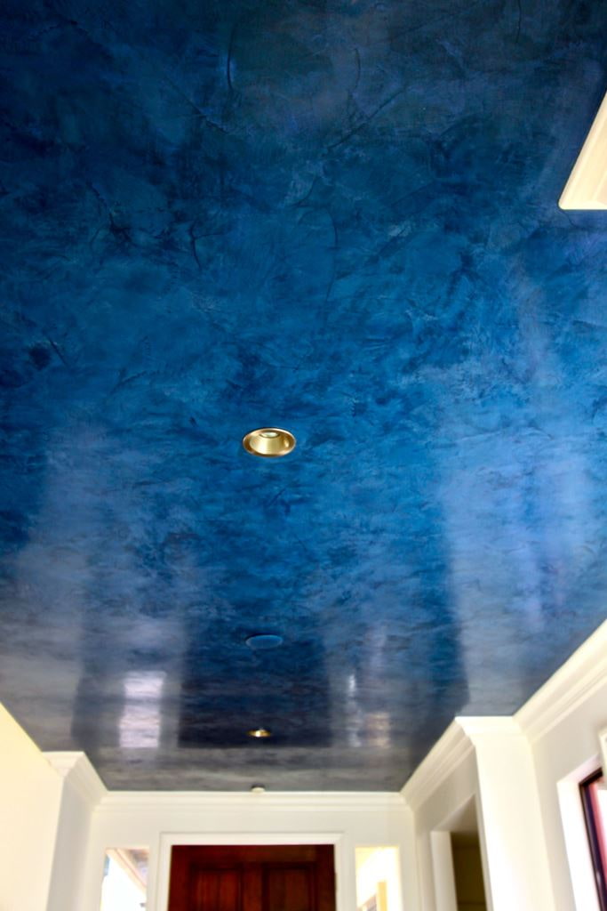 blue venetian decorative plaster