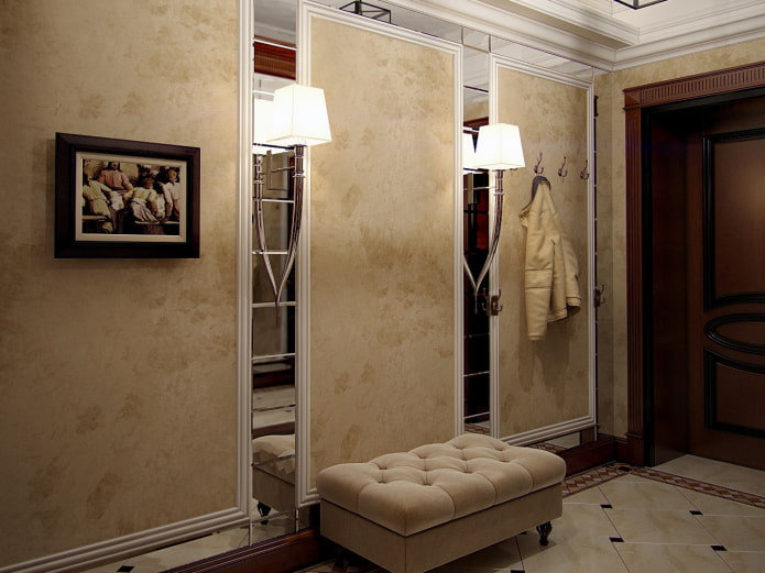 hallway plaster in classic style