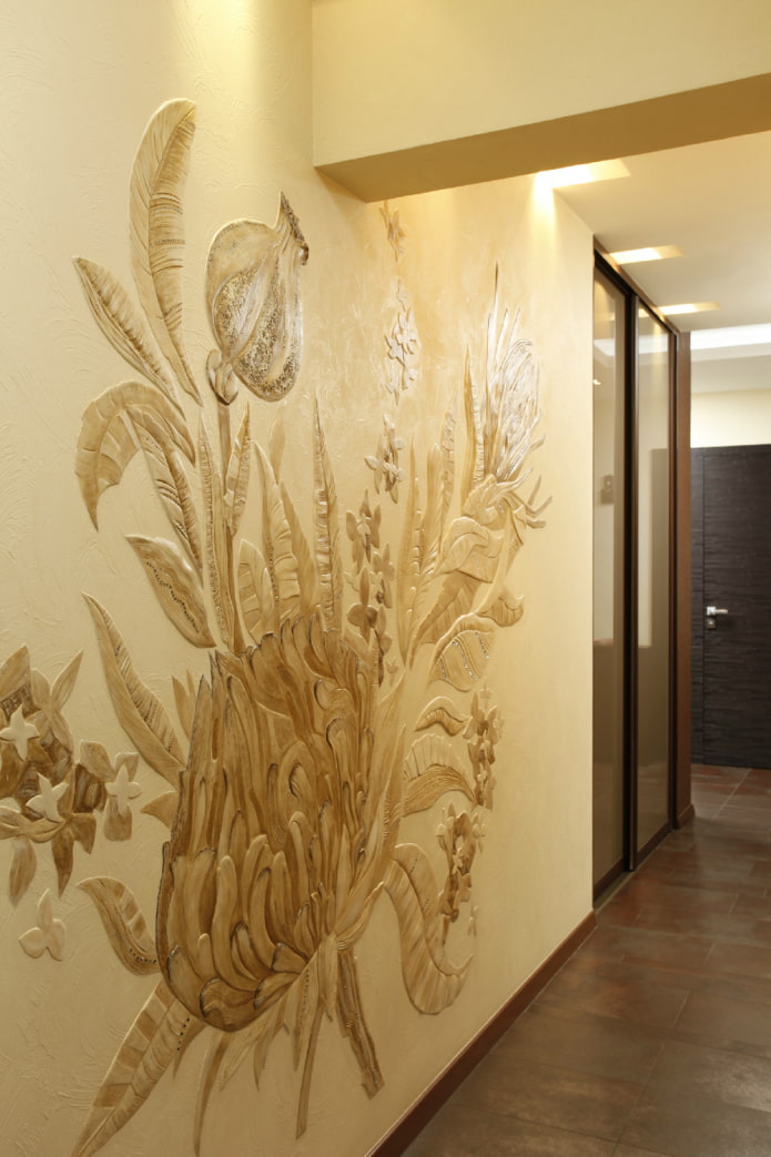 a picture of decorative plaster in the interior
