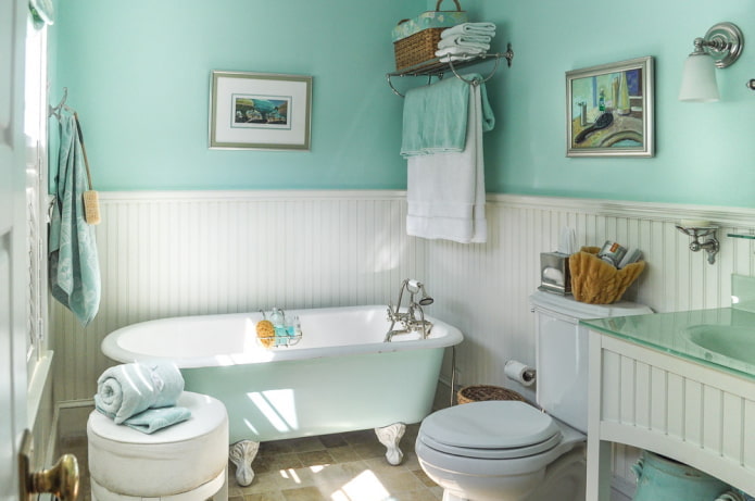 painted walls in the bathroom interior