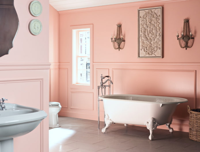 painted walls in the bathroom interior