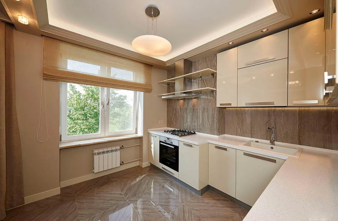 beige walls in the interior of the kitchen