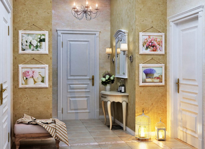 paintings in the corridor in the style of provence