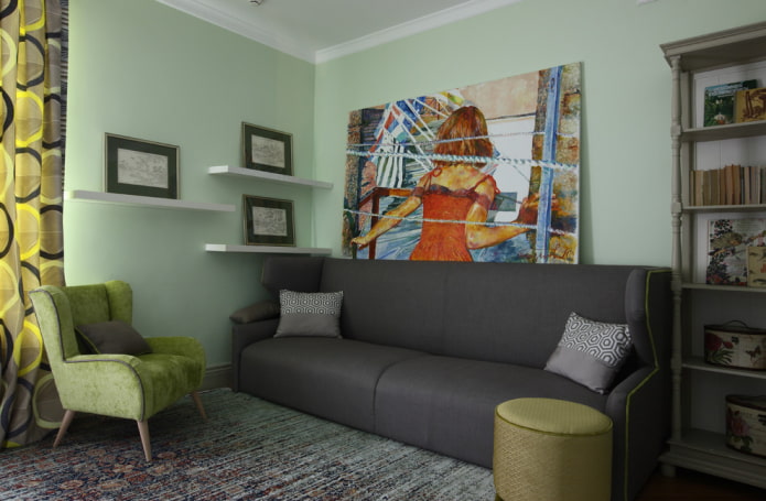Malerei im Wohnzimmer im modernen Stil