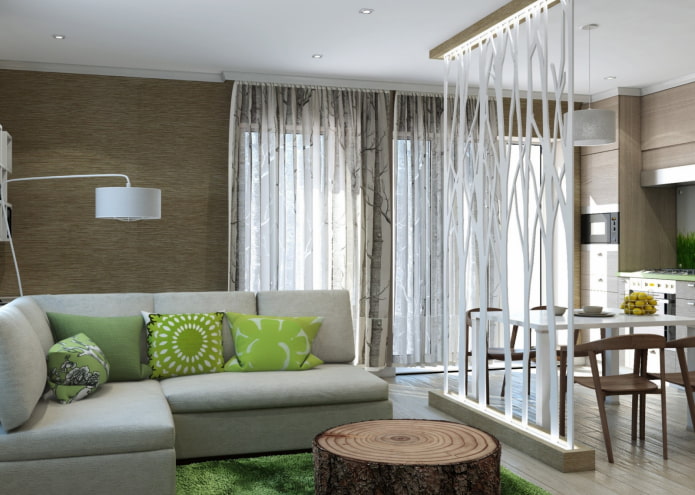 partition in an eco-style interior