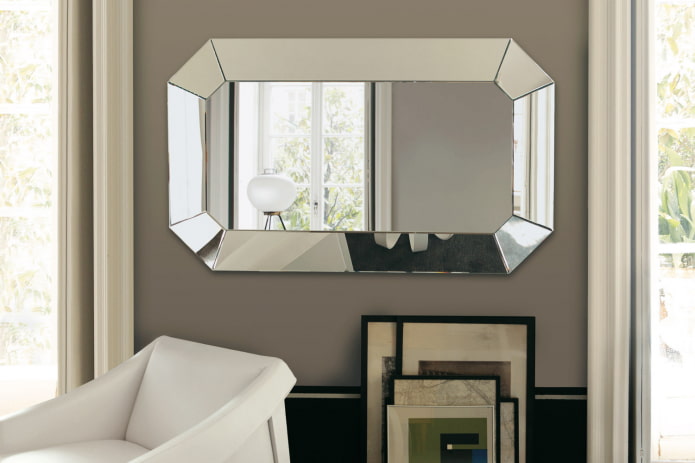 mirror product with double facet in the interior