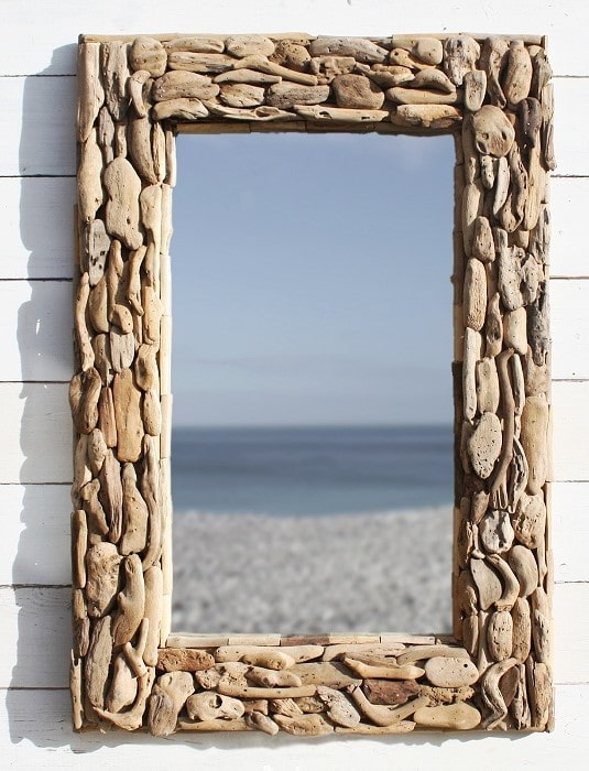 mirror decorated with stones
