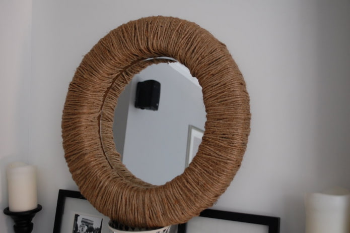 mirror decorated with rope