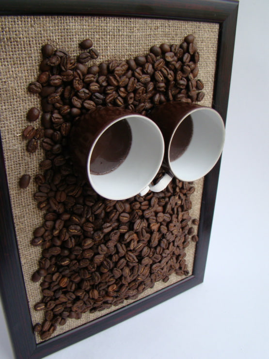 kitchen panel from coffee beans