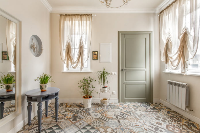 MDF doors in the hallway in Provence style