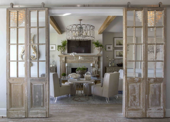 brushed doors in Provence style interior