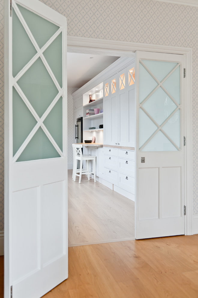 White door with glass inserts