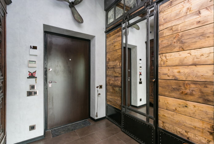 metal doors in the interior in the loft style