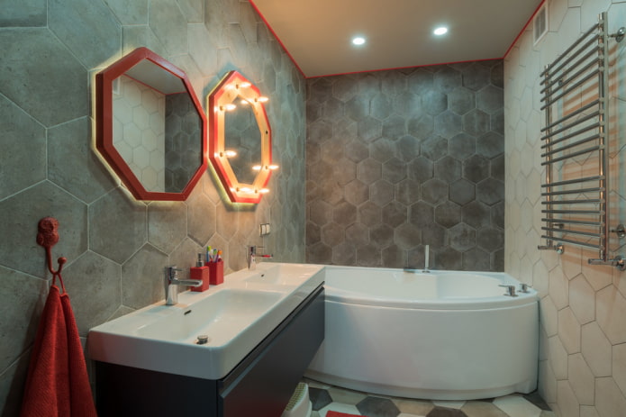 bathroom mirrors in loft style
