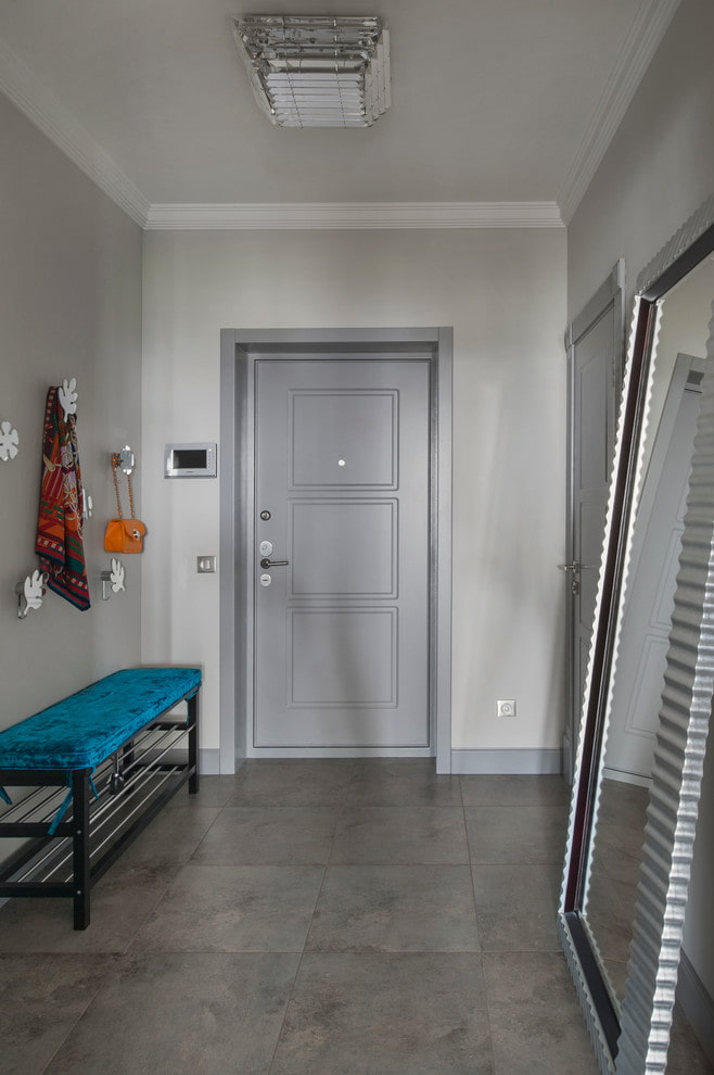 gray door in the hallway