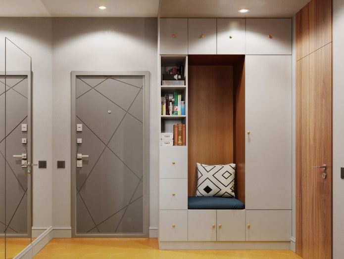 gray entrance doors in the interior