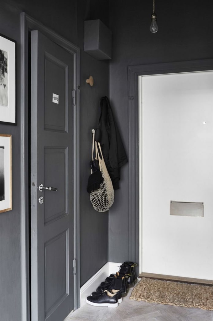 gray wooden door in the interior